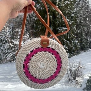 NWOT Rattan Round Bag